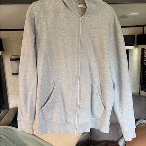Pact Men's Light Gray Zip-Up Hoodie